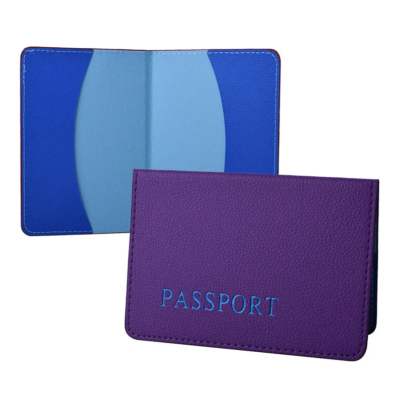 Pu Leather Colorful Candy Passport Holder Protector Cover Travel Ticket