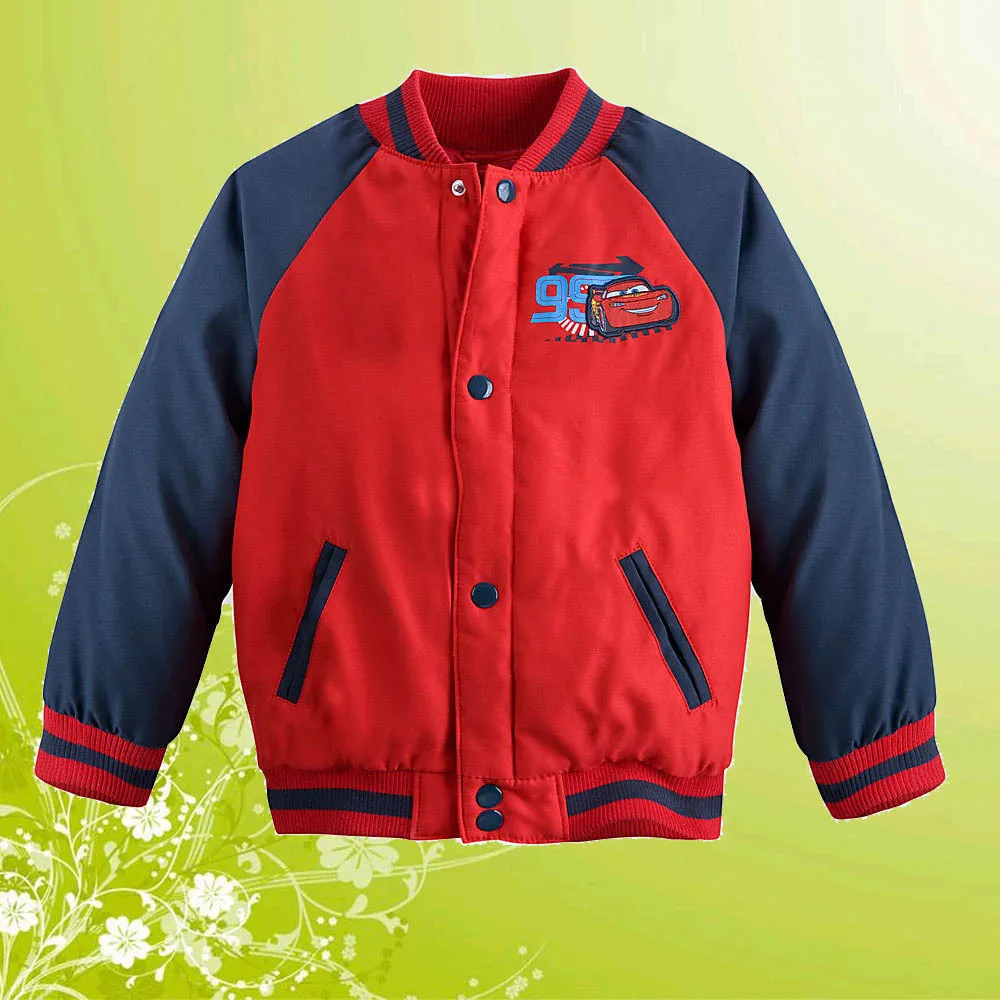 Retail 2014 New Arrival Children Jacket for Autumn Winter Cars Red Long