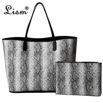 

Python Pattern PU Leather Shoulder Bags For Women 2019 High Capacity Shoulder Bag Female Handbags Lady Hand Bag Totes