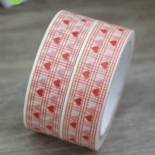 2016 New 1x Red Colored Love Heart Symbol Tartan Japanese Washi Masking Tape Pegtinas Scrapbooking Decor