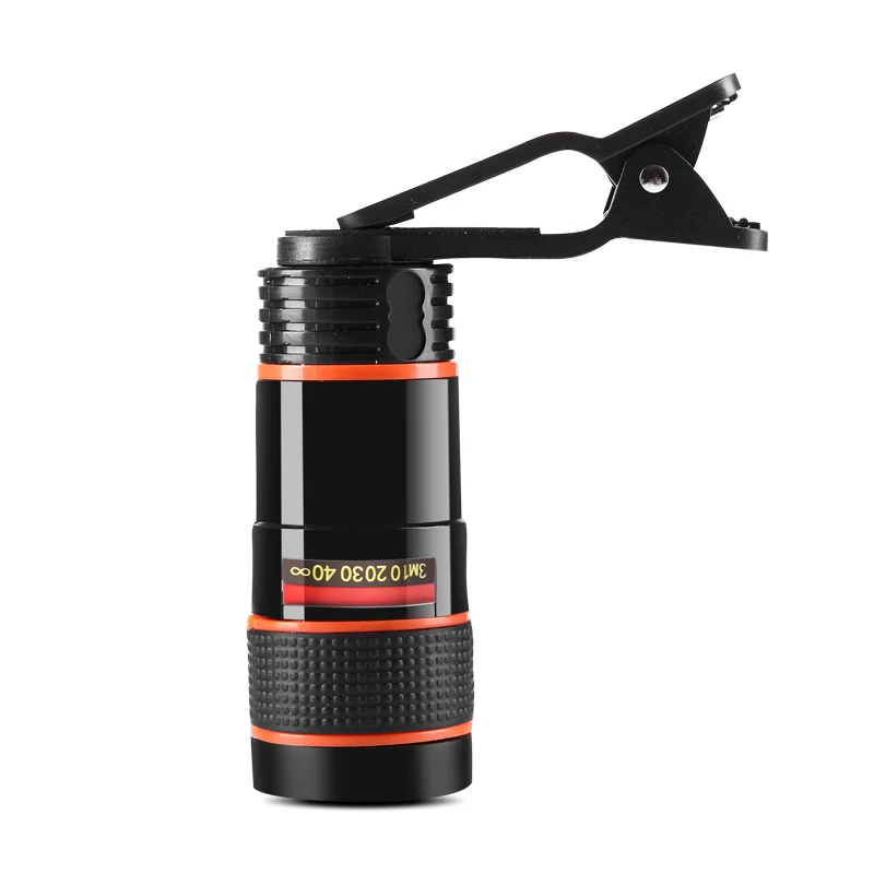 Tochung أحادي 8x زووم بصري تلسكوب تليفوتوغرافي عدسة الكاميرا كليب مصغرة أحادي تلسكوب monoscope أسود/أبيض