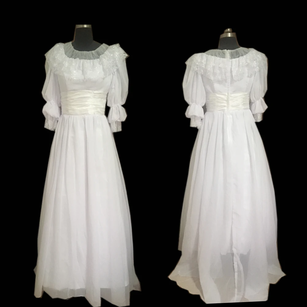 

2019 New white chiffon Halloween Cosplay dress Colonial Georgian Renaissance Gothic Historical dress D-301