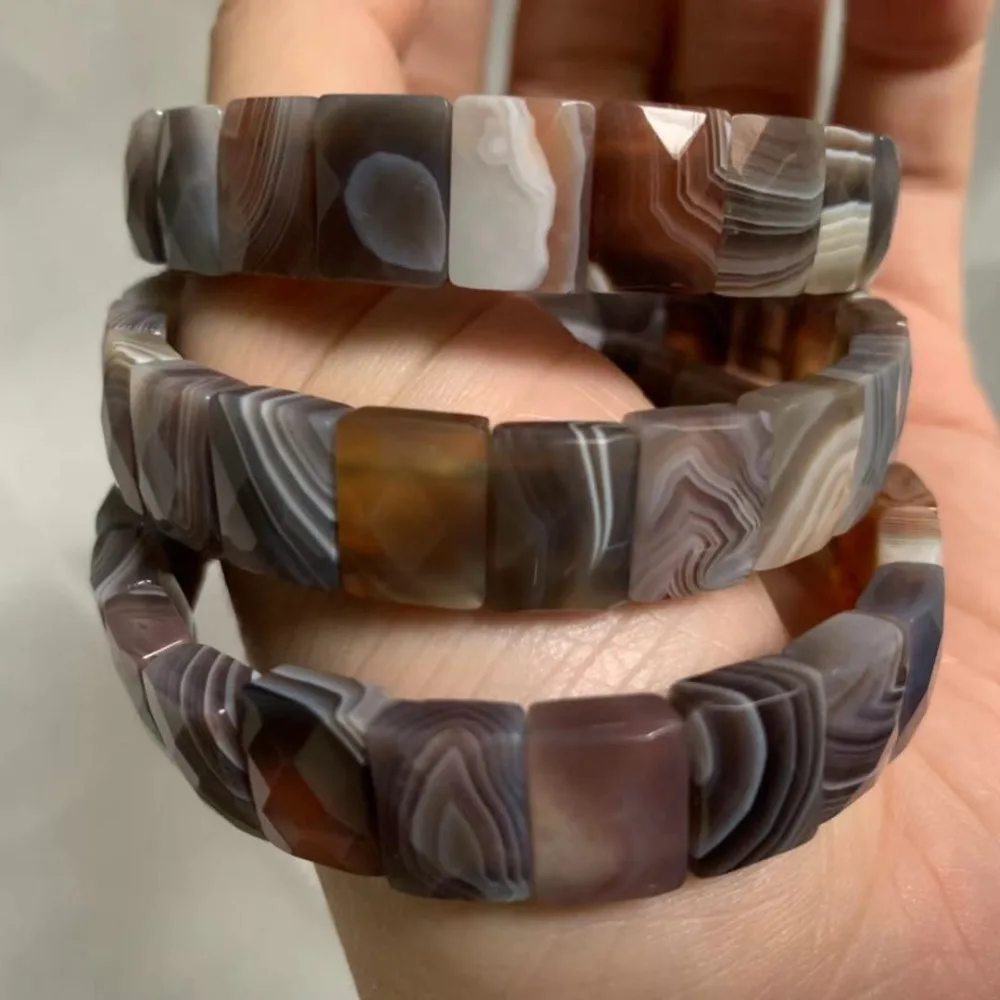 Billig Natürliche botswana achate Sardonyx stein perlen armband natürliche edelstein stein armreif DIY schmuck für frau für geschenk whoesale!