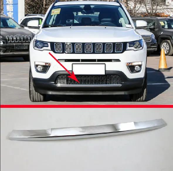ABS Chrome Front Bumper Cover Trim For Jeep Compass 2017 2018in
