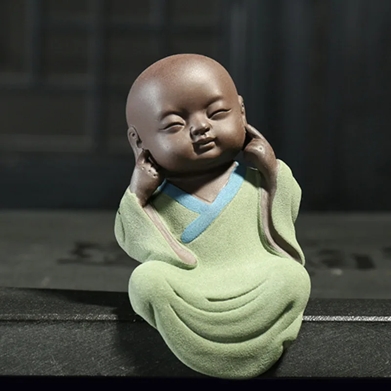 Ручной работы статуи Будды монахов чай питомец фиолетовый песок Буда монах чай аксессуары домашний Декор автомобиля Zisha гончарные украшения