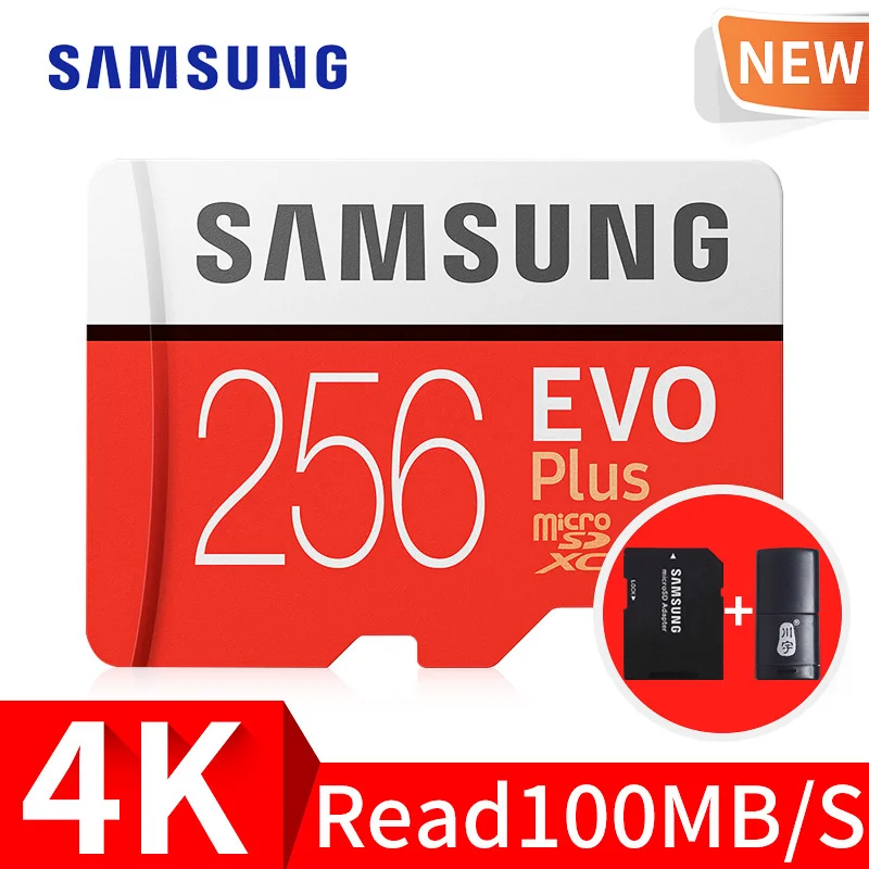 Samsung EVO Plus 32 ГБ 64 ГБ 128 ГБ 256 ГБ SDHC Class10 карт Micro SD карты памяти UHS- Я TF карты SD Trans Flash SDXC - Емкость: 256 ГБ