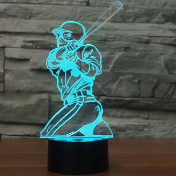 

Player playing baseball 7 Changing Colors 3d illusion LED night light