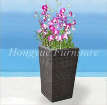 Outdoor patio brown rattan wicker flower pot furniture sale