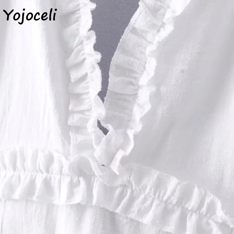 Женское пляжное платье Yojoceli белое мини с вырезом лодочкой и открытой спиной лето