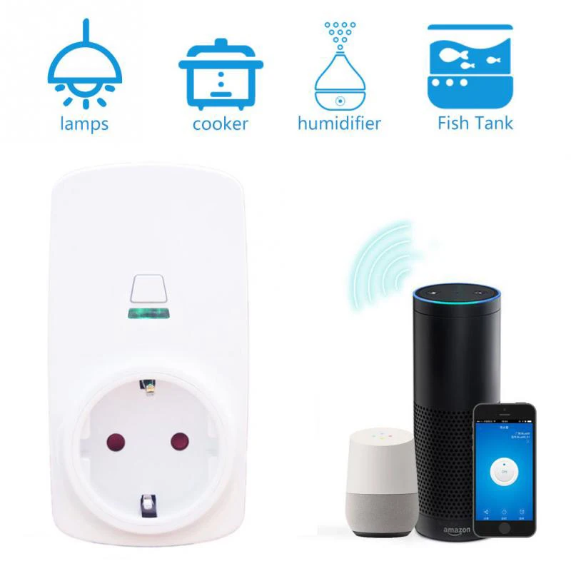 

EU/US/UK Plug Smart Wifi Plug LED Light Display Max250V Google Home Accept Alexa Control Smart Socket smart home 16A wifi switch