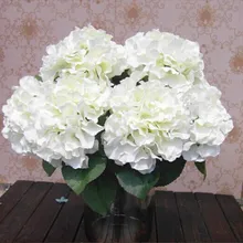 NHBR украшение дома цветы искусственные гортензии цветок 5 больших голов букет Декор DIY кремово-белый
