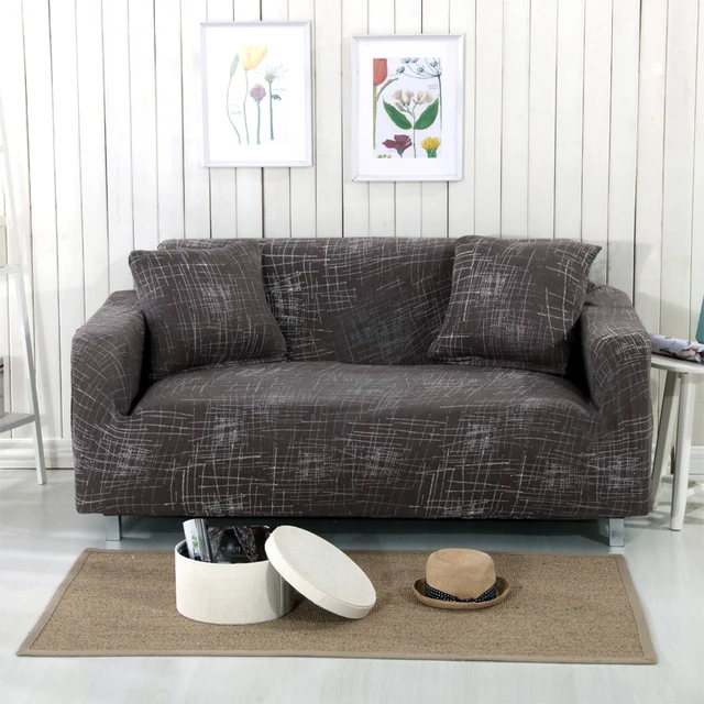 Grey Spandex Sofa Covers Slipcovers Wrap Printed Grey Spandex Sofa Covers Slipcovers Wrap Printed Corner Cover Furniture Protector