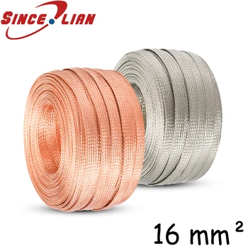

16 square copper braided wire copper bare soft connection ground wire high current conductive tape flat copper strip