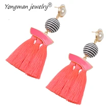 YONGMAN JEWELRY Tassel Earrings Dangle Round Ethnic Bohemian Long Earrings for Women Big Fringed Drop Earrings Vintage Jewelry