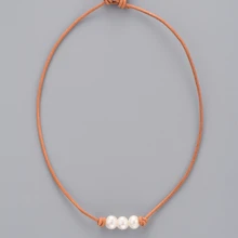 Эксклюзивный пресноводный жемчуг, натуральная кожа, колье, женское свадебное ожерелье, подарок, натуральный жемчуг, ювелирное изделие, Прямая поставка