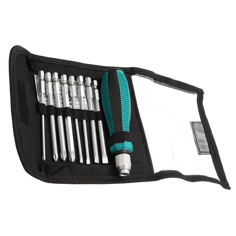 

Newest 9pcs/set Precision Screwdriver Set NO.8108 9 IN 1 Mini Screwdrivers Kit Bag 8 Insert Bits+1pcs Rubber Handle Best Price