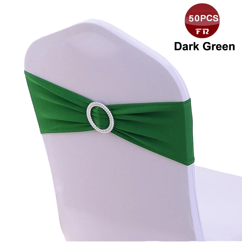 50pcs/Lot Spandex Chair Bands with Buckle Lycra Sashes Band for Chair