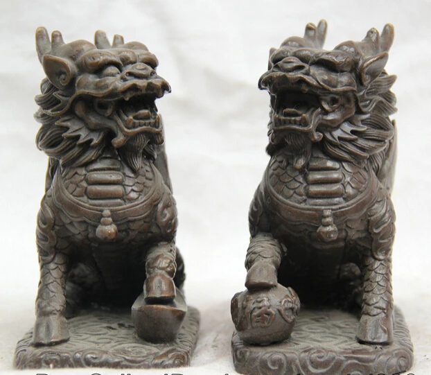 

JP S0522 6" China Brass Wealth moneybag Zodiac Year mother and son Mouse sculpture Statue