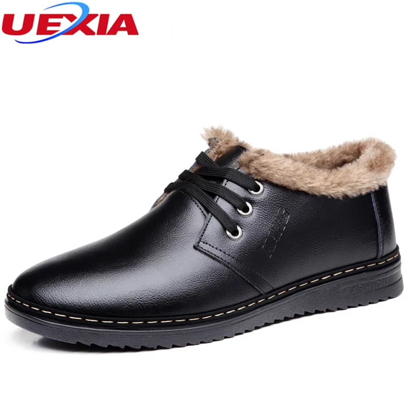 

Men Shoes Winter With Fur Plush Warm Brown High Quality Men's Gentleman Lined Flats High Footwear High Top Casual Zapatos Hombre