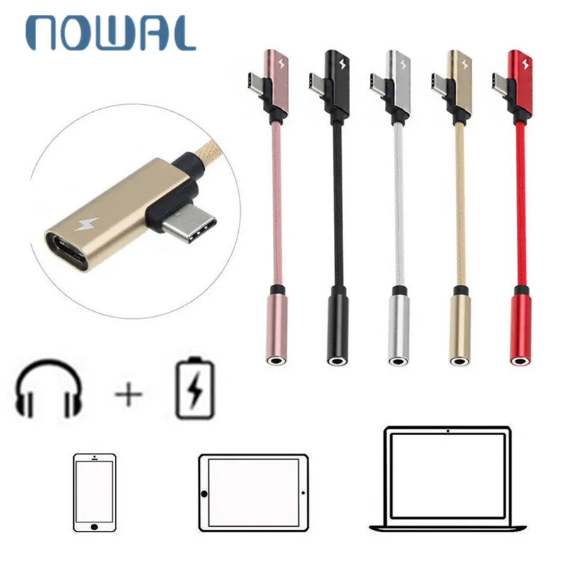 NOWAL USB Type C Audio Type-C to Jack 3.5mm Earphone Cable Phone Case For Xiaomi Mi 6 8 A1 A2 Mix 3 Capa |