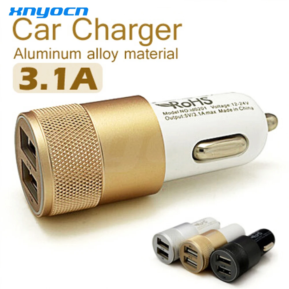 

Xnyocn Black/Gold/Silver 2.1A+1A Dual 2 Port USB Car Charger Charging For iPhone 5 / 6 /For Samsung Galaxy Note 3-berna