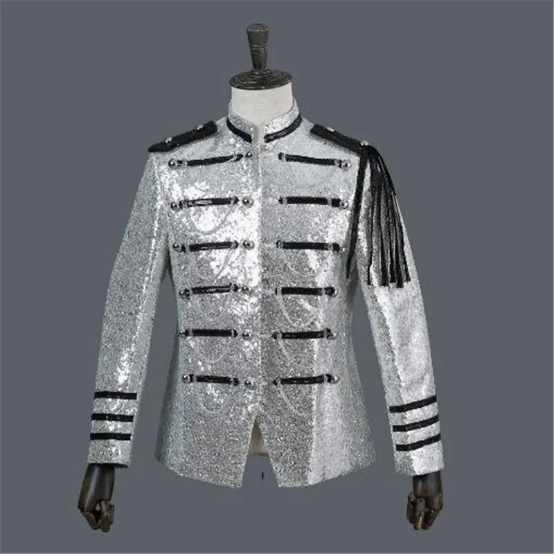  2018  Fashion sequins stage suit Jacket Men Party Suit Wears Digital Printing Performers Coat 