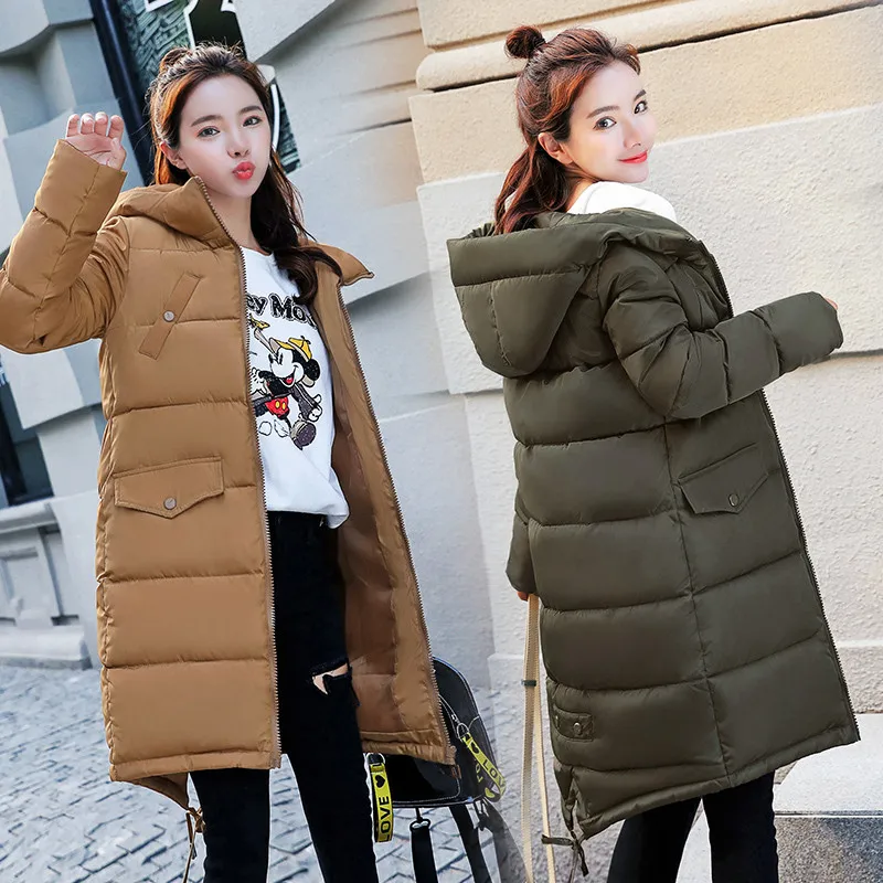 

Jacket Winter Students Cotton-padded Parkas 2018 New Women Hooded Coat Plus size Thick Warm Top Slim Girl Long Parkas
