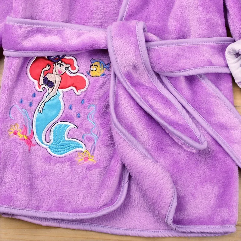 Children's Bathrobe Nemo Minnie Mickey  Soft Velvet Robe Baby Girls Pajamas Coral Kids Warm Toddler Robes Infant Clothes black and white baby girl nightgown