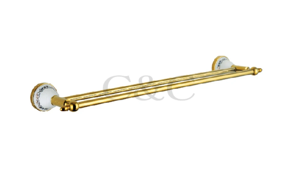 Double Bathroom Towel Rail Noble And Elegant Solid Brass And Ceramic