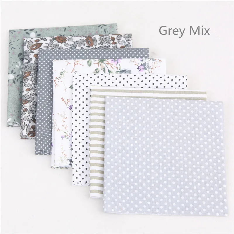 BLUE HOUSES MIX BUNDLE PATCHWORK FABRIC MATERIAL SQUARES