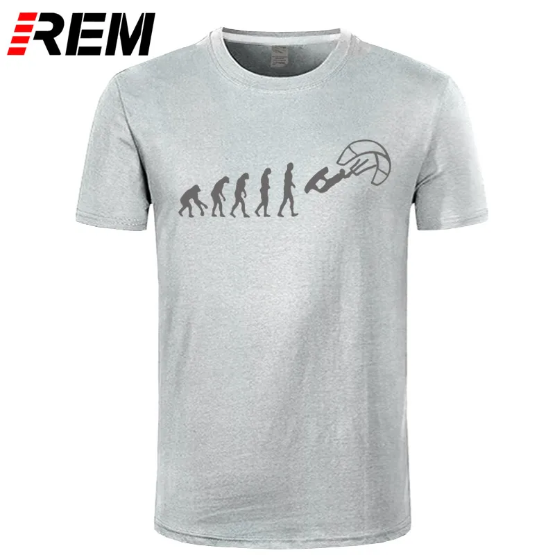 REM Funny Kitesurf Shirt-Kite Surfinger Evolution Kite Boarding, хлопок, футболка классная с принтом, облегающая футболка с буквенным принтом - Цвет: gray gray