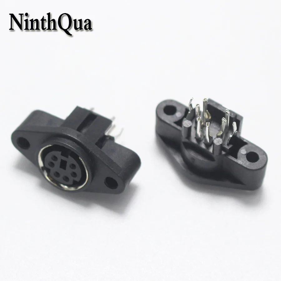 2 шт./лот разъем MDC/S DIN Mini PS2 6Pin 6P с фиксированным отверстием для клавиатуры