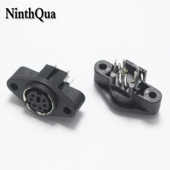 

2PCS/Lot MDC/S Terminal Socket DIN Jack Connector Mini PS2 6Pin 6P with Fixed Hole Mouse Keyboard