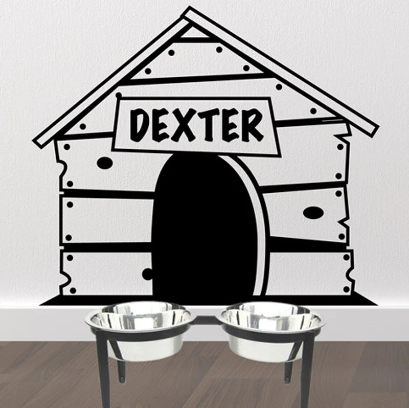 

Personalized Dog House Wall Decal, Custom Pet Name Wall Sticker for pampered pooches Removable Vinyl Murals Home Decor A911