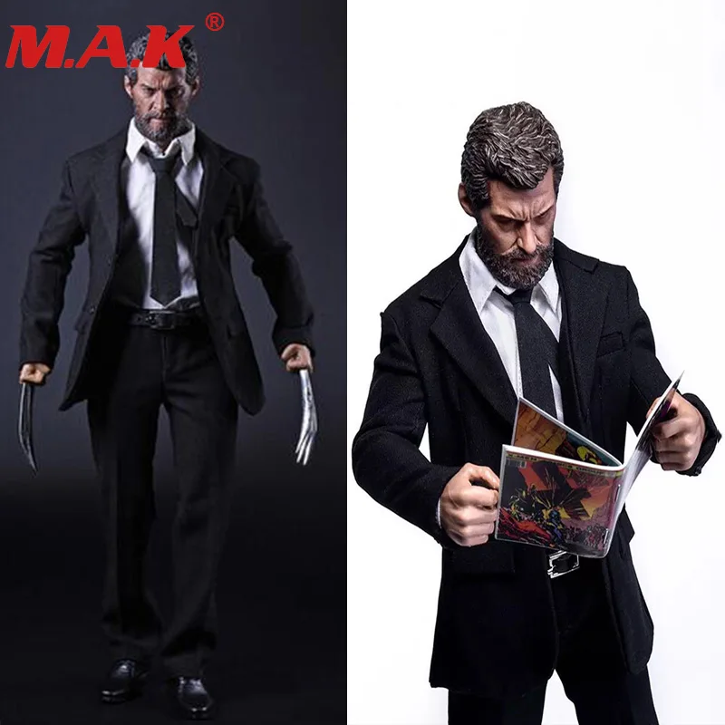1/6 Scale Wolverine Logan Black Suit Clothes Set Claws Head Fit 12" Figure Body