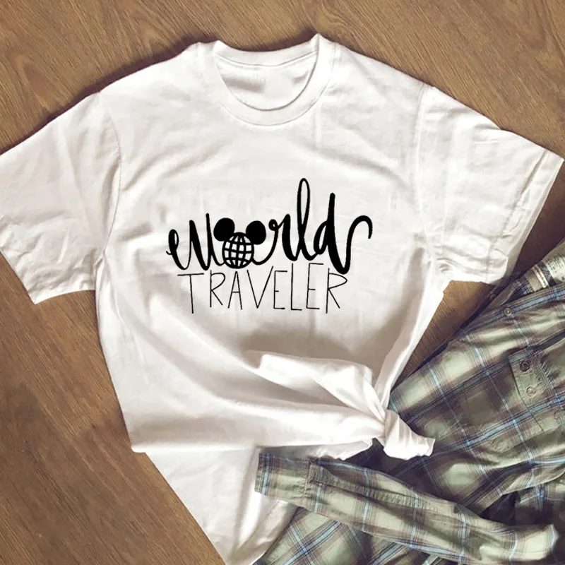 

World Traveler TShirt Women Funny Letter print Graphic t-shirt summer Cotton short sleeve t shirt female girls Tumblr tops tees