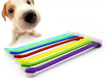 

By DHL 1000pcs/lot Fast Shipping Wholesale Duel head Pet Tooth brush Dog Cat Dental Grooming Toothbrush Cleaning brush