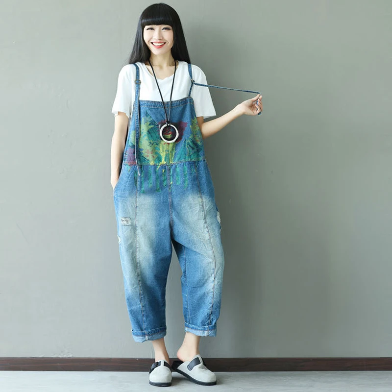 Denim-Jumpsuits-2018-New-Ladies-Printing-Wide-Leg-Bib-Denim-Rompers-Big-Crotch-Overalls-pants-Spaghetti