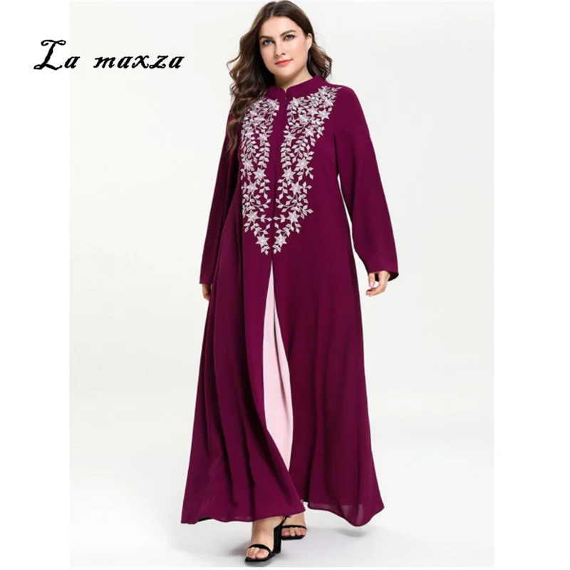 

2019 Women Summer Dress Sexy Embroidery Dresses Elegant Casual Long Maxi Dress Plus Size