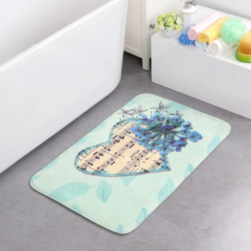 Prevent slippery bibulous 2018 new hot slow rebound SBR 3D flowers pattern memory foam mat | Дом и сад