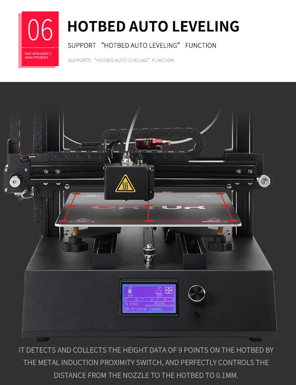 Высокоточный 3D принтер Ortur 4 большой размер Marlin 2,0 с открытым исходным кодом материнская плата отключение питания обновление легко Biuld линейная направляющая