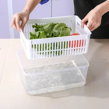 Двойной слив герметичный ящик для сохранения свежести дома Кухня Холодильник морепродукты фрукты и овощи хранения охлажденных пластик коробки