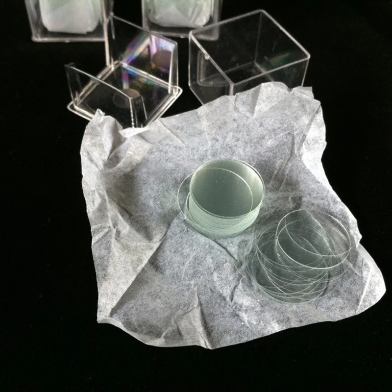 1 Box 100pcs 50mm Round Microscope Glass Slide Cover Slips Blank Slides