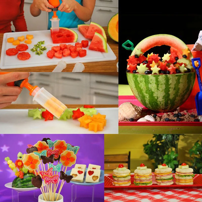 7 шт./компл. форма для фруктов DIY Кухня Многофункциональный Практичный Прочный пластиковый фруктовый пресс-формы для кухни