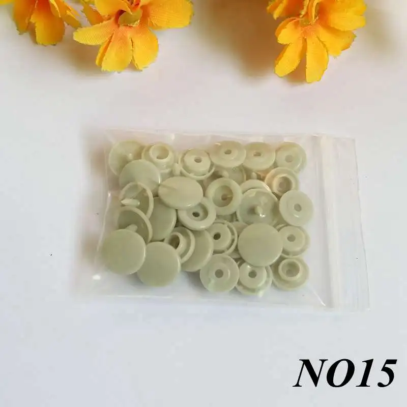 20 цветов T5 12 мм кнопки 30-100 набор полимерные кнопки пластиковые защелки аксессуары для одежды пресс-шпильки крепежи - Цвет: NO15