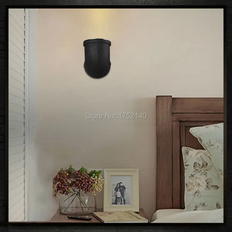 photo led wall lamp 3w,wrought iron diameter 9cm water pipe wall lamp,vintage industrial retro balcony stair lighting