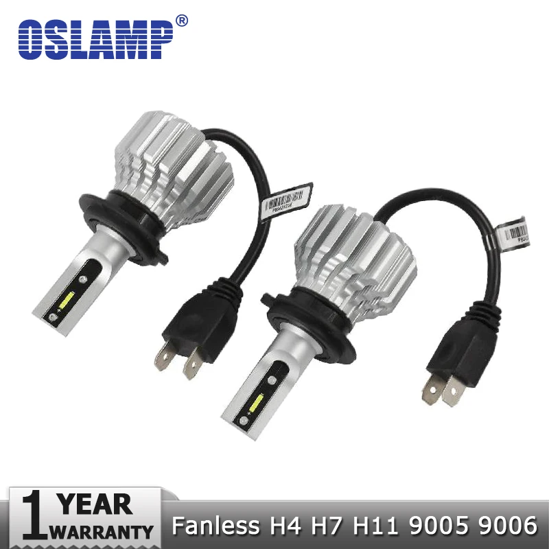 

Oslamp Car LED H7 H11 9005 9006 CSP Chips Fanless Car LED Headlight 60W 7000LM 6500K Automobile HB3 HB4 H4 Led Car Lamps 12V 24V