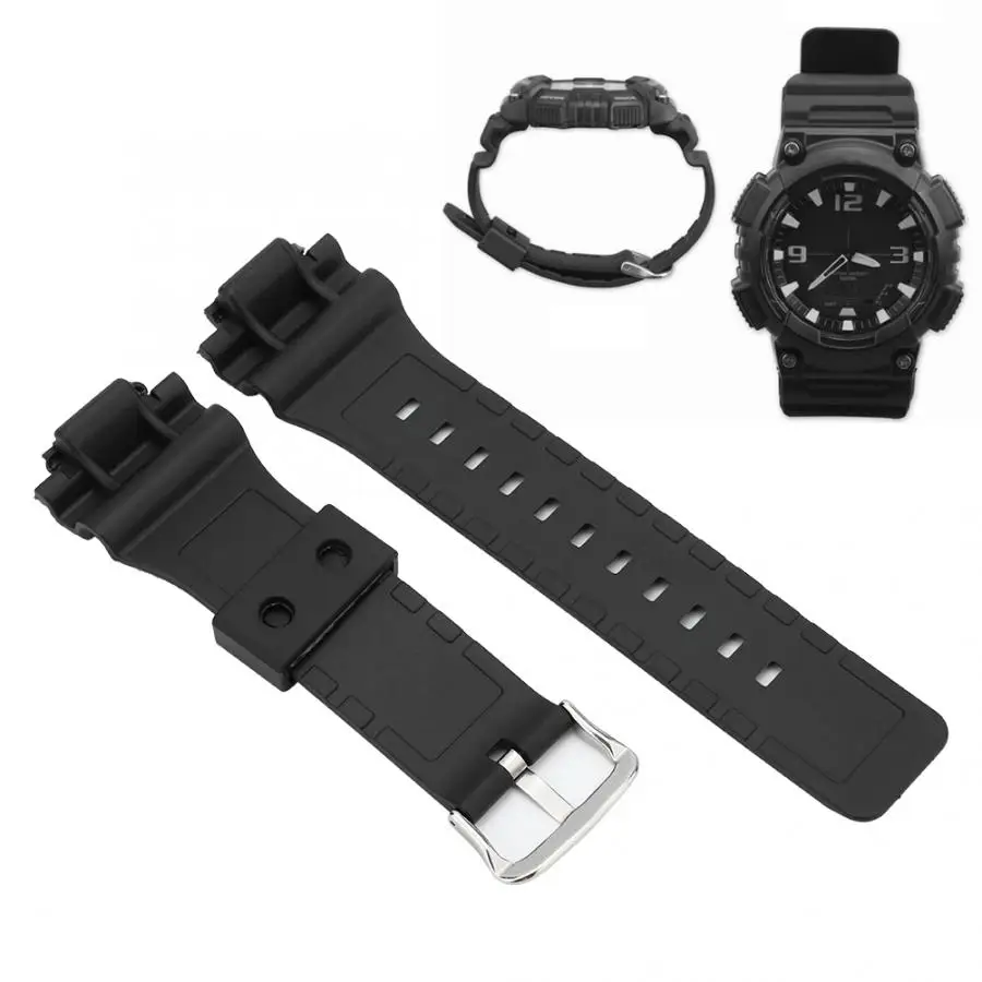 ПУ Ремешки для наручных часов ремешок подходит G SHOCK AQ S800 AS S810W черный