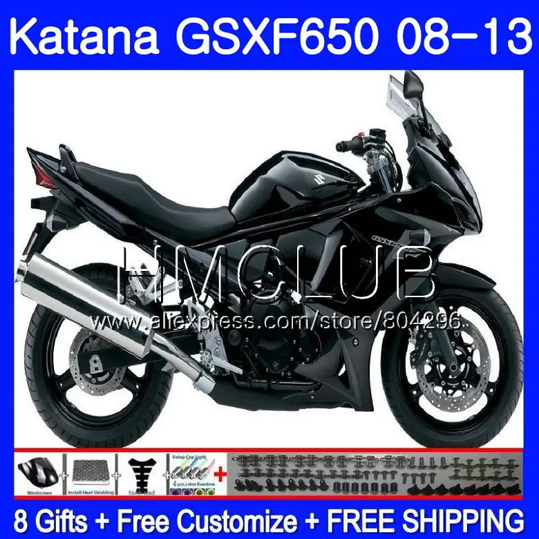 Комплект для Suzuki Katana GSXF 650 650F GSX650F 08 09, 10, 11, 12, 13 лет, 24HM. 9 GSXF650 2008 2009 2010 2011 2012 2013 обтекатель глянцевый blk