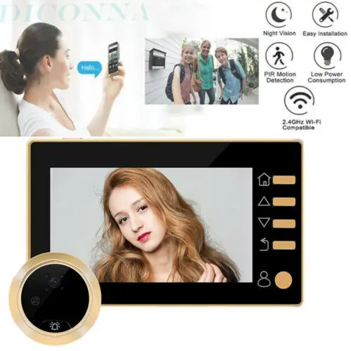 

4.3"HD Color Screen Smart Doorbell Viewer Digital Door Peephole Viewer Camera Door Eye Video record IR Night vision